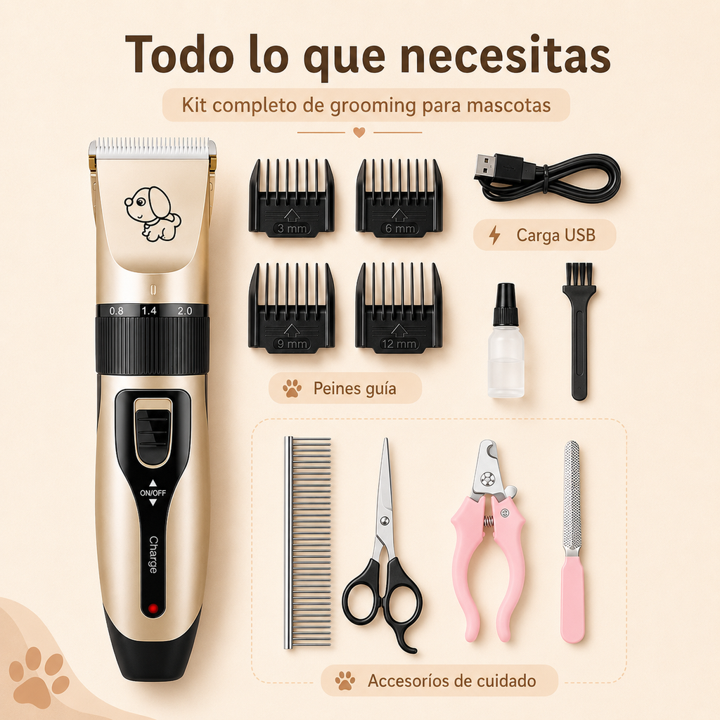 MIMUNO Grooming Pro™ – Cortadora de Pelo y Kit de Grooming para Mascotas
